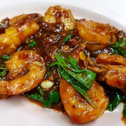กุ้งทอดผัดน้ำพริกเผา