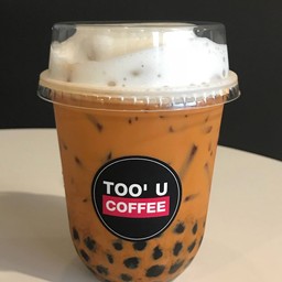 ชาไทยไข่มุก+ฟองนมสด