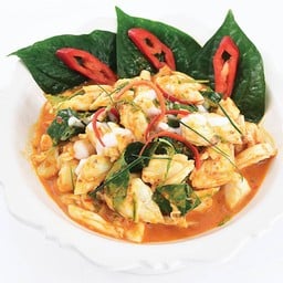 แกงคั่วเนื้อปูใบชะพลูเห็ดเผาะ