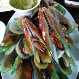 หอยแมงภู่ นึ่ง+ย่าง