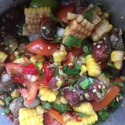 ตำหอยแครงข้าวโพด