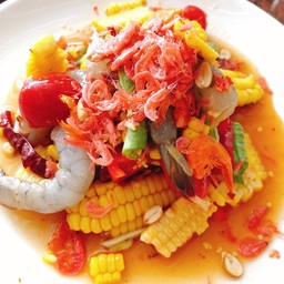 ตำข้าวโพดกุ้งสด