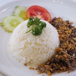 ข้าวราดทอดกระเทียม