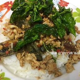 ข้าว+กระเพราไข่เยี่ยวม้า