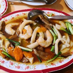 เป๋าฮื้อเส้นผัดกุ้ง