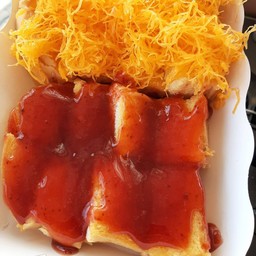 ปังปิ้งเนยนมฝอยทอง+สตอเบอร์รี่