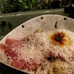 Pasta Parmaham Dried chillies zuchini chipote