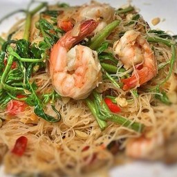 หมี่กระเฉดกุ้ง