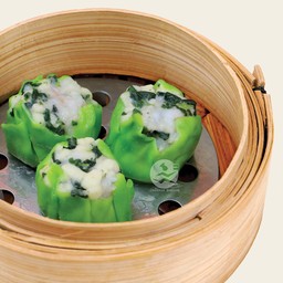 ขนมจีบกุ้งผักโขมชีส