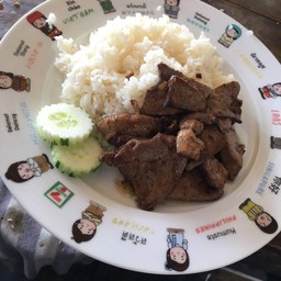 ตับกระเทียม ราดข้าว