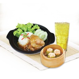 Easy Set 2 (ข้าวไก่อบซอสแดง+จีบกุ้ง+เก็กฮวย)