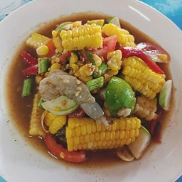 ตำข้าวโพดกุ้งสด