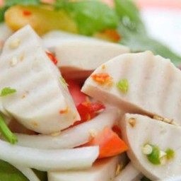 ยำหมูยอกุ้งสด