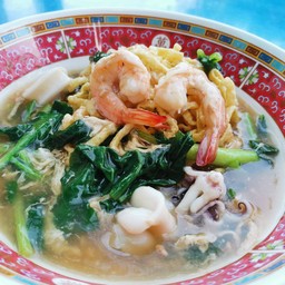 หมี่กรอบราดหน้า กุ้ง , หมึก