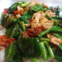 คะน้าไก่,หมู