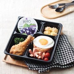 ข้าวผัดอเมริกัน+ขนมจีบกุ้ง+เจลิโอ เจลลี่