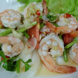 ยำตะไคร้กุ้งสด