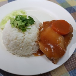 ข้าวหน้าไก่อบซอส