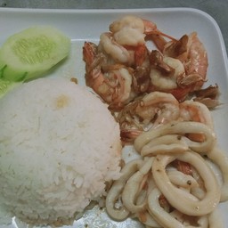 หมึกกุ้ง กระเทียม