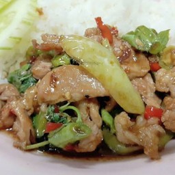 ข้าวกระเพราหมูชิ้น