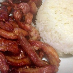 หมูแดดเดียวทอด (ราดข้าว)