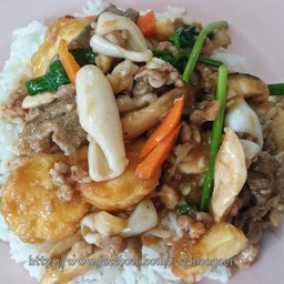 เต้าหู้ทรงเครื่อง กับข้าว