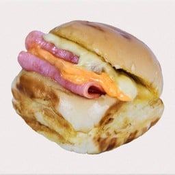 ขนมปังปิ้ง-เบอร์เกอร์แฮมชีสชีสลาวา