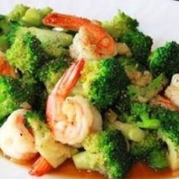 บร๊อคเคอรี่ผัดกุ้ง