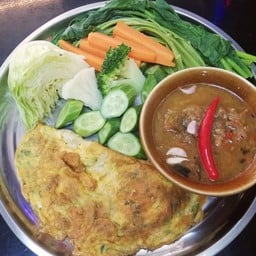 ชุดน้ำพริกปลาทู+ไข่เจียวชะอม