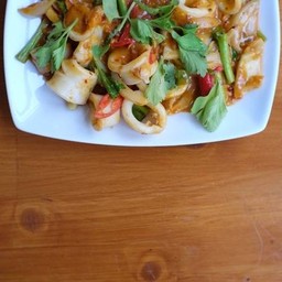 Stir-fried Squid in real salted egg sauce