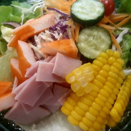 สลัดผัก ปูอัด+แฮม