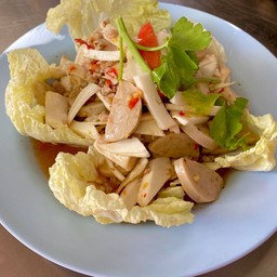 ยำหมูสับ+หมูยอ ยอดมะพร้าวอ่อน