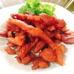 ร้านหมูทอดแดดเดียวโคตรอร่อย  ตลาดสี่มุมเมือง