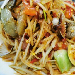 ส้มตำ หอยแครง+กุ้งสด