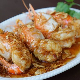 กุ้งก้ามซอสมะขาม (4 ตัว)