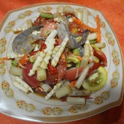 ตำไหลบัว+ยอดมะพร้าว+กุ้งสด