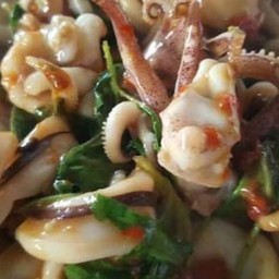 ข้าวกระเพราปลาหมึก