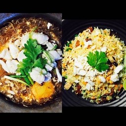 ชุดที่ 7. เนื้อปูอบวุ้นเส้น+ข้าวผัดฮ่องเต้