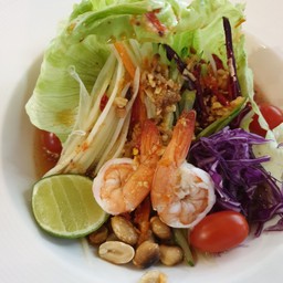 ส้มตำห้าสี กุ้งสด