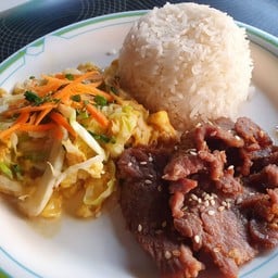 ข้าว-เนื้อราชทัณฑ์-กะหล่ำปลีผัดไข่