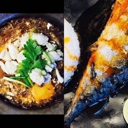 เซ็ตที่ 9 เนื้อปูอบวุ้นเส้น+ข้าวปลาซาบะราดซ๊อสญี่ปุ่น