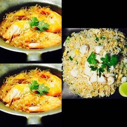 เซ็ตที่ 3 ข้าวผัดปู+กุ้งอบวุ้นเส้น+กุ้งอบวุ้นเส้น