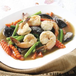 หน่อไม้ฝรั่งผัดกุ้ง