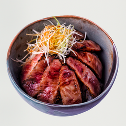 ข้าวหน้าสเต็กเนื้อวากิว A5