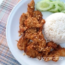 ข้าวราดปลาทอดกระเทียม