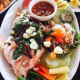 ปลาทับทิมนึ่ง