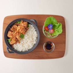 ข้าวเต้าหู้ทอดพริกเกลือ