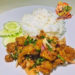 [อร่อยซ่ากับโค้ก] ข้าวไก่กรอบยำแซ่บ +  โค้ก ออริจินัล (กระป๋อง)