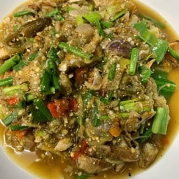 ซุปมะเขือยาวเเละเห็ดย่าง