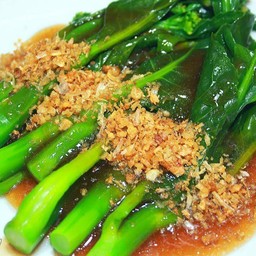 ผัดคะน้าฮ่องกงน้ำมันหอย
